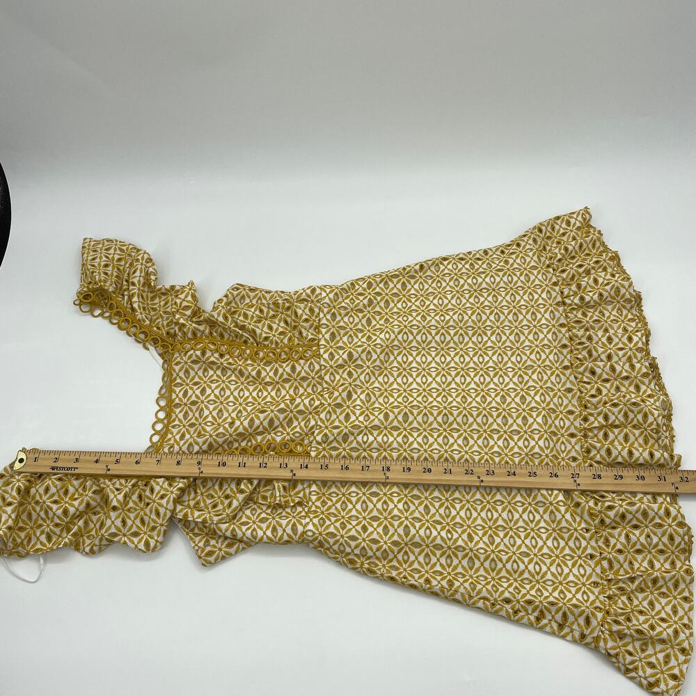 New TOPSHOP Women's Dress Size 8 Broderie Eyelet Mini Ruffle Sleeveless Summer - Picture 7 of 9